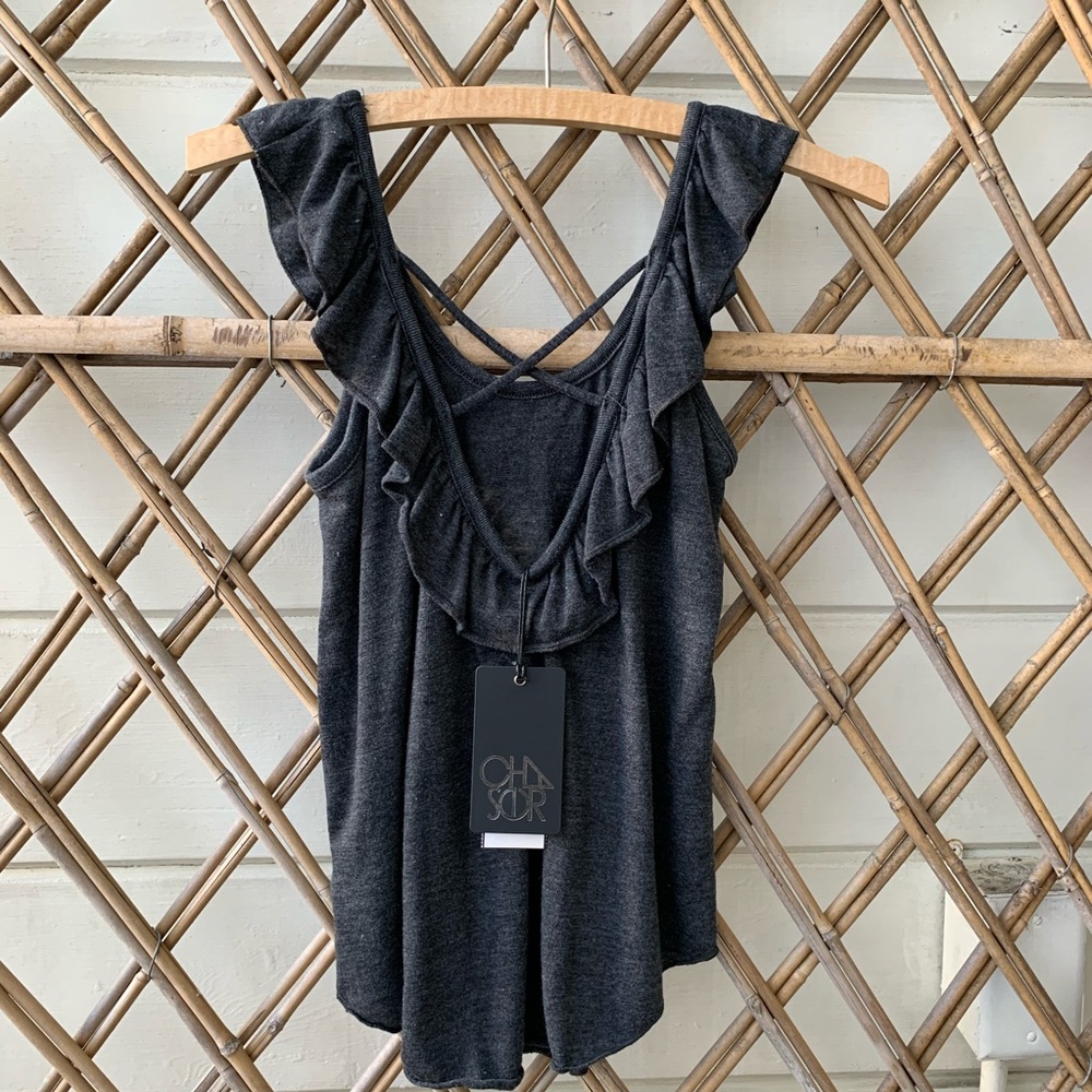 Chaser Tri-Blend Ruffle Tank - Picture 2 of 6